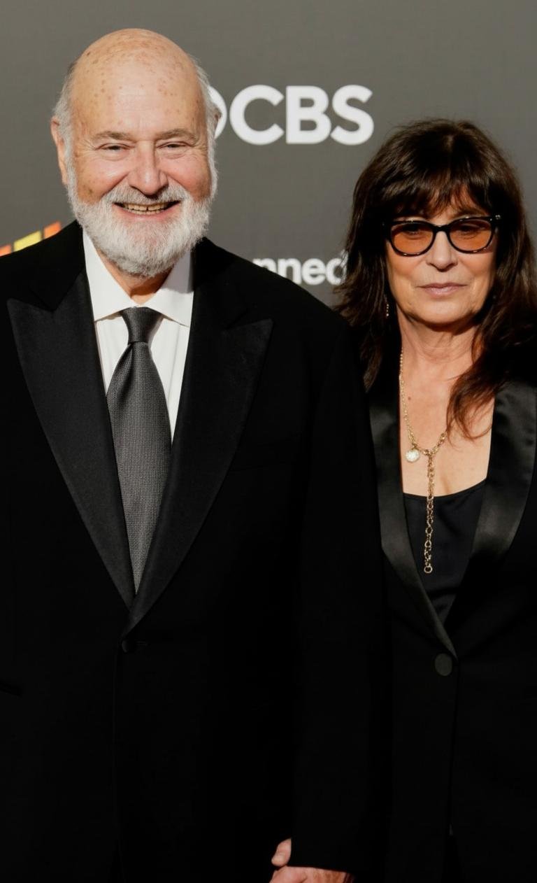 Rob Reiner and Michele Reiner photographed at a media event prior to their passing