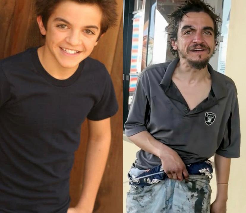 Chase as Martin Qwerly, placed beside a recent photo that is wide-framed and non-invasive